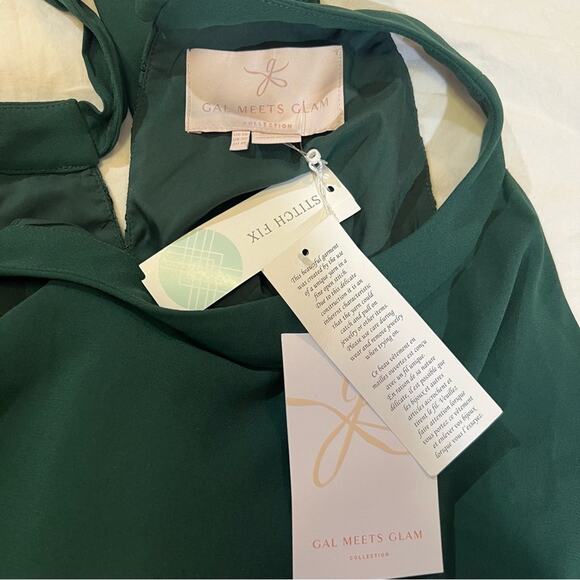 Gal Meets Glam Alina Jumpsuit Hunter Green Lace Back Detail size 16 - Picture 4 of 13